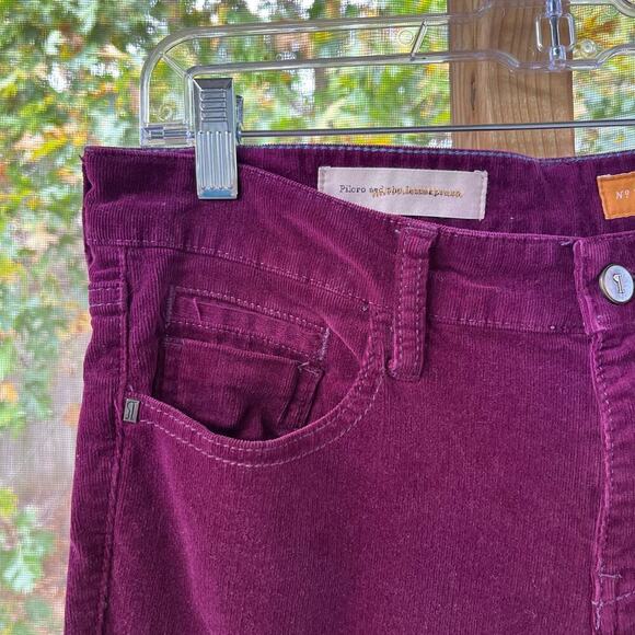 Anthropologie Pilcro Stet Cords Burgundy Tapered Leg Ankle Zip Size 29" - Picture 5 of 7
